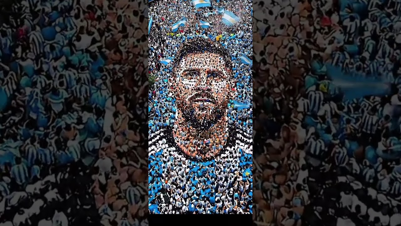 Fans de messi hacen su imagen #argentina #messi #fifa #mundial