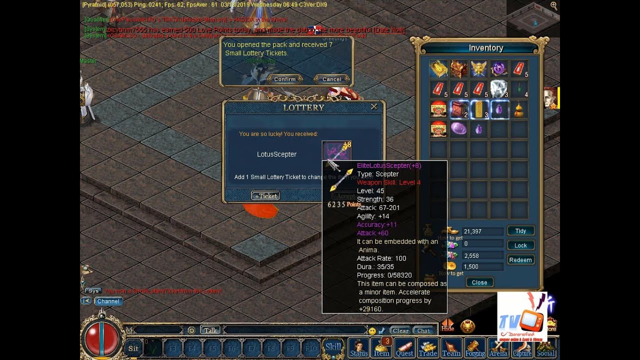 (+8) won 1 hand in Lottery(+8)&(MiraculousGourd) Conquer 2019