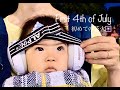 Baby's First 4th of July, Fireworks, Ear Protection Muffs【アメリカ育児】独立記念日, 花火大会, 防音イヤーマフ, 7ヶ月赤ちゃん