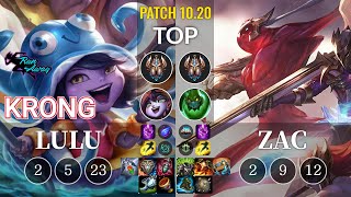 RNW KronG Lulu vs Zac Top - KR Patch 10.20