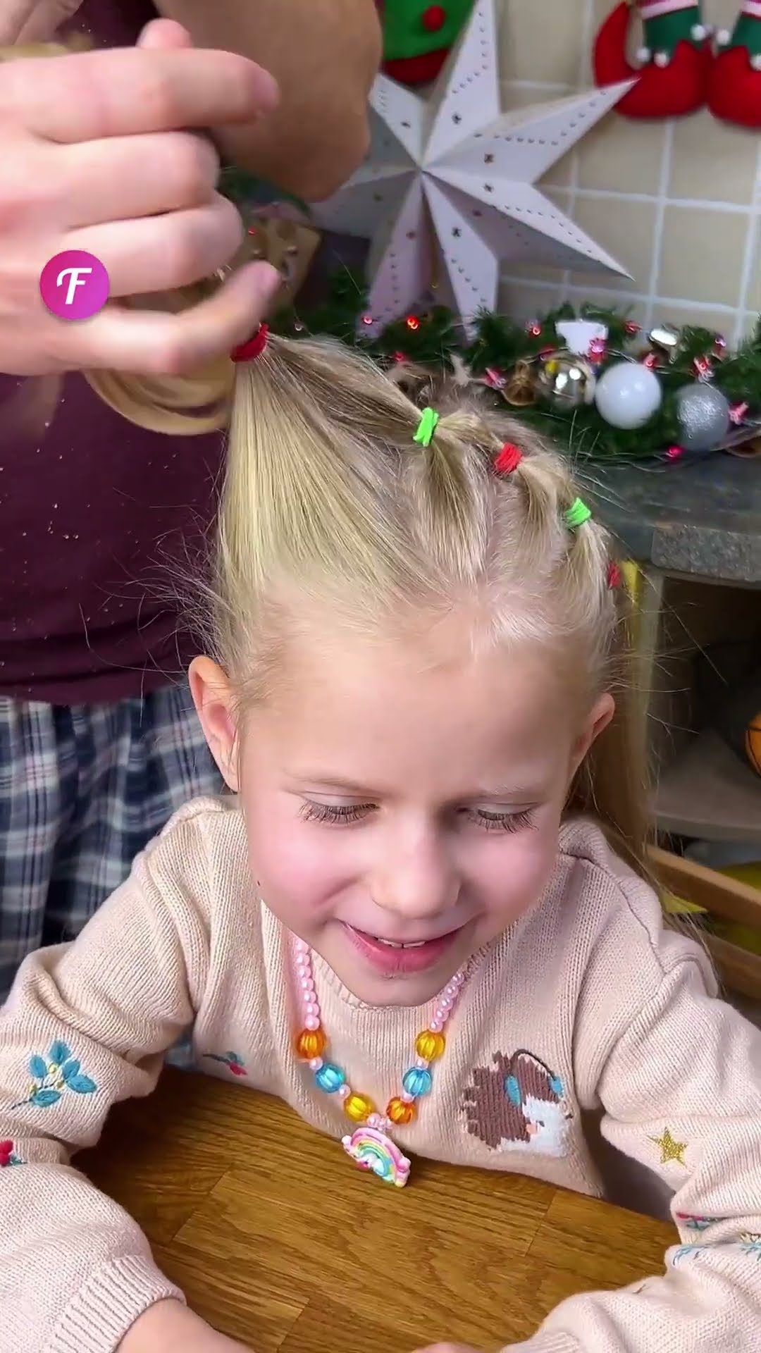 Dad Creates the Cutest New Year's Hairstyle #shorts