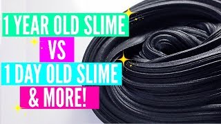 1 YEAR OLD SLIME VS 1 DAY OLD SLIME! Fixing 1 Year Old Slime! Fixing My First EVER Slime!