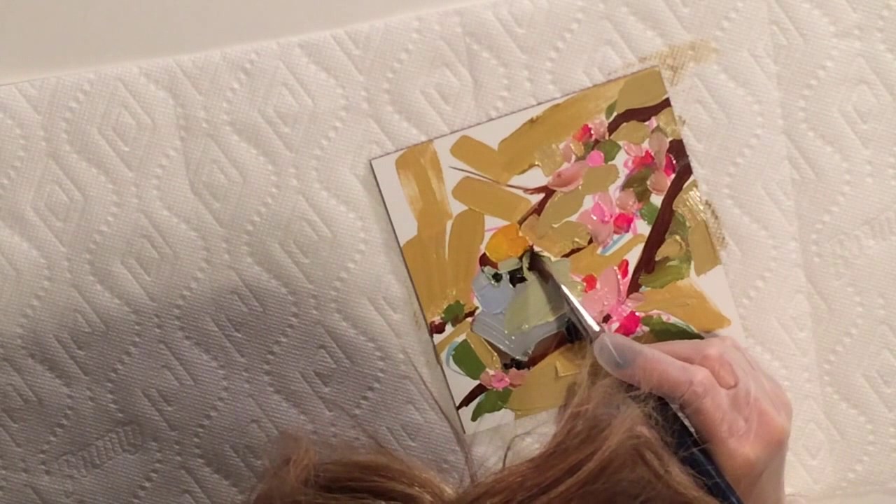 Oil Painting Demo Kinglet Bird 27 