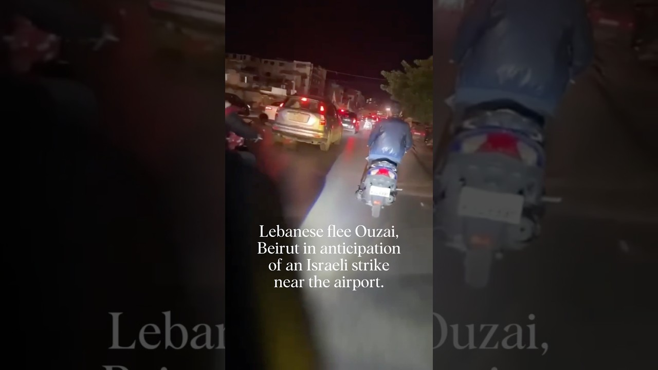 Hundreds leave their homes in Beirut in fear of a coming Israeli strike. 