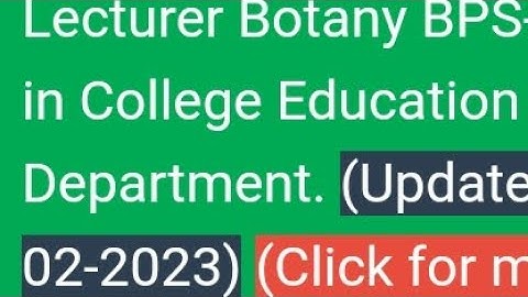 SPSC Announced Interview Schedule For Lecturer Botany BPS-17 #spsc