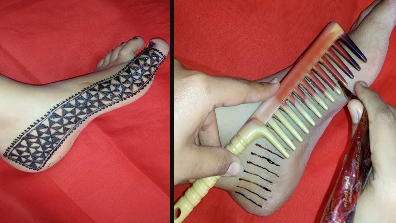 कंघी की मदद से सुंदर मेहंदी लगाये Easy Trick to Make Mehndi Design