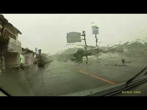 台風24号 ドライブレコーダー（宮崎県日南市）
