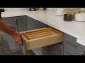 Nested Double Cutlery Drawer, with Full Extension Drawer Slides, CD Series | KitchenSource.com Nested Double Cutlery Drawer, with Full Extension Drawer Slides, CD Series | KitchenSource.com