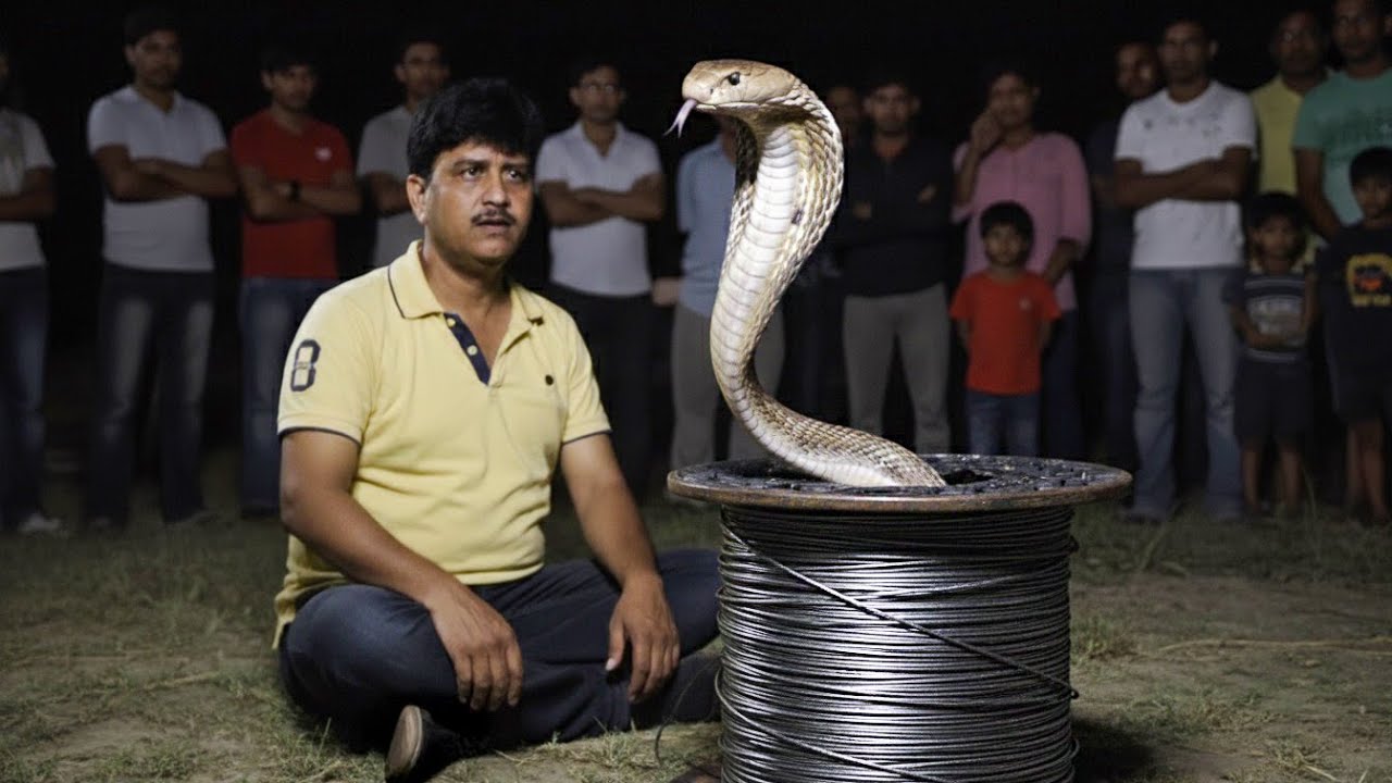 यकीन नहीं होगा ऐसी जगह छुपा था जहरीला नाग! Venomous Cobra Snake was stucked in wire spool.