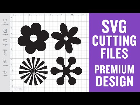 Retro Flower Shapes Svg Cutting Files for Scan n Cut Premium cut SVG