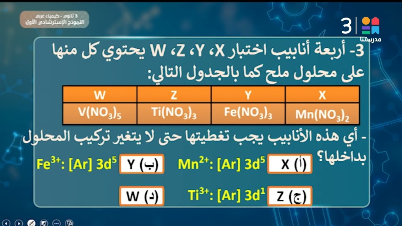 #الكيمياء | النموذج الاسترشادي الأول – ج1 | #الصف_الثالث_الثانوي