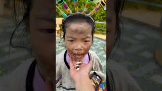 Yogurt🍨🍦And The Girl's Lovely Expression 😱😭👧🏻🤣 ✅❤️🚀🍭#Funny Video #Funny #Lollipop Candy #Love #Food