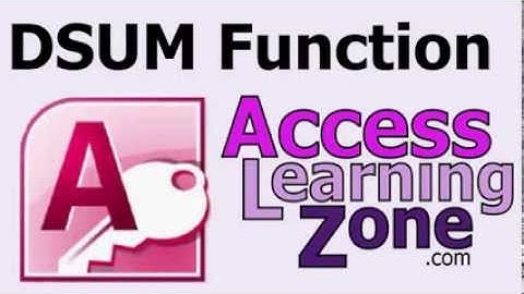 Use the DSUM Function to show Sales Totals in your Microsoft Access Databases