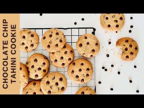 Easy CHOCOLATE CHIP Tahini Cookies | Gluten-Free, Vegan, Egg-les, Butter-less, Healthy Cookie Recipe