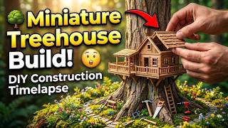 HiMiniature Treehouse Construction Timelapse 🌳 | DIY Tiny Tree House Build From Scratch