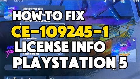 How To Fix PS5 Error CE-109245-1 The license information of the content cannot be confirmed