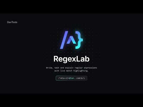 RegexLab: Write, Test & Explain Regex with Live Match Highlighting