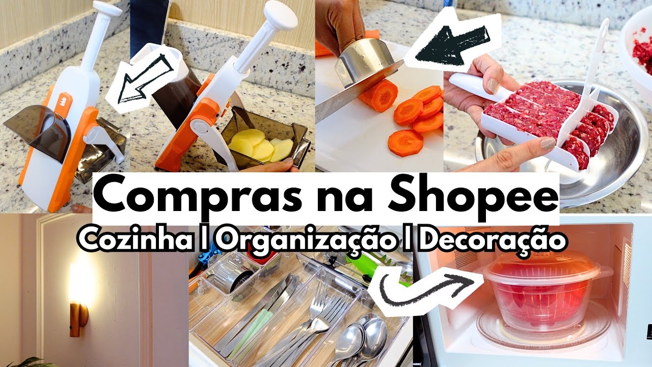 COMPRAS NA SHOPEE: Cortador de legumes, cesto para microondas, luminária portátil, decoração e mais