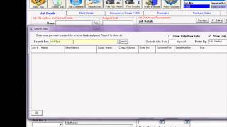 Search Tool in the Jobs Screen - S B Systems Job Tracker Professional Software