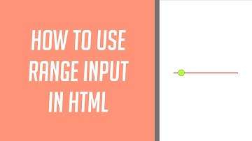 How to use Range Input in HTML