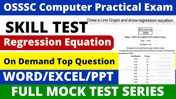 MS Excel Regression Equation | OSSSC Computer practical skill test mock test