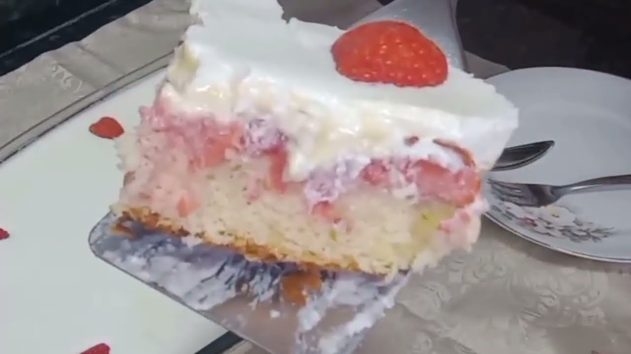 🍓 Bolo gelado morango 