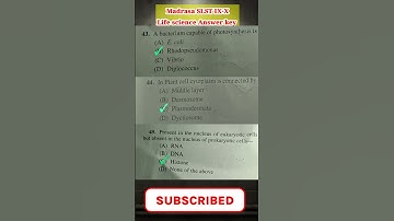 Madrasa SLST 2024 IX-X Life science answer key | part 15#madrasaslst #slstanserkey #lifescience #mcq