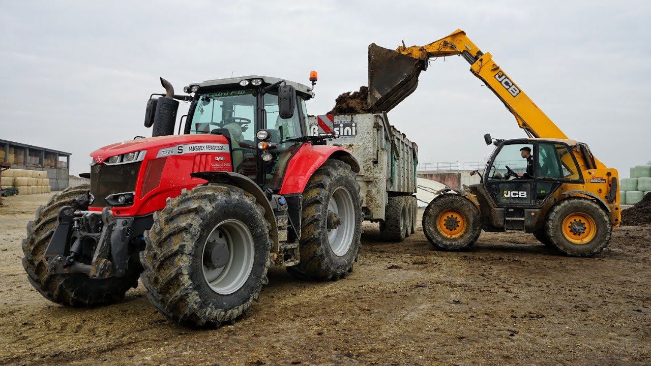 Massey Ferguson 7726S | JCB 550-80 | Spargimento Letame 2021- Manure spreading