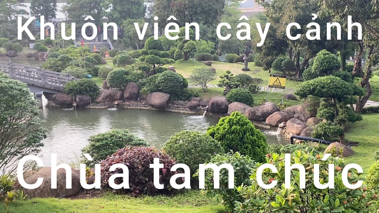 Review khuôn viên cây cảnh tháp chuông chùa tam chúc