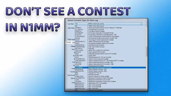 Don't see a Contest in N1MM?