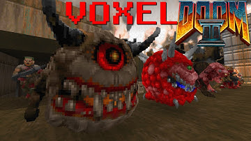 Voxel Doom II -  All monsters and items close up showcase | 4K/60