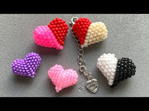 Learn how to make this BEAUTIFUL 3D beaded heart of two colors!
