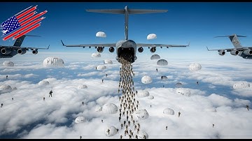 US Air Force C-17 Performs Mind-Blowing Paratrooper Jump Over Hostile Zone | Tactical Command USA