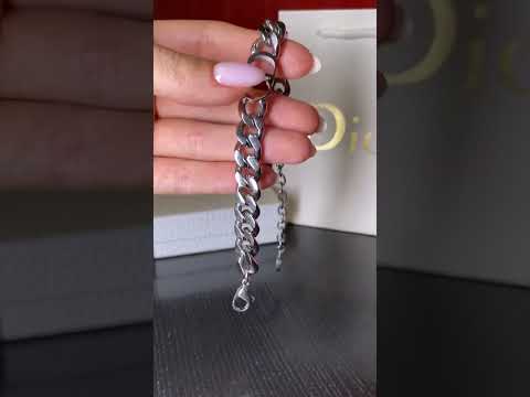 Ланцюг-підвіска та браслет Діор, сріблення (можна окремо), видео 2