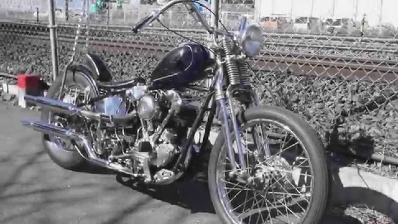 1947 Knucklehead OLD CHROMNE test ride Build by BLUE GROOVE