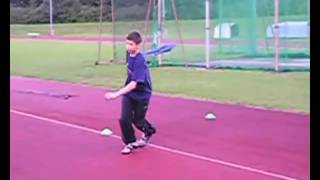Discus drills Set 4 Drill 4: Shuttle run power foot turning