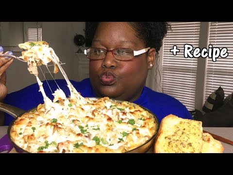 SPICY CREAMY Chicken, Tomato and Bacon Alfredo Bake 먹방 Mukbang + Recipe