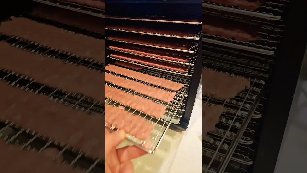 Quail Jerky Dog treats going into the dehydrator. 12 hours at 150 degrees