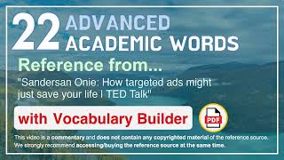 22 Advanced Academic Words Ref from "How targeted ads might just save your life | TED Talk"