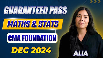 Guaranteed Pass Maths & Stats CMA Foundation June 25 | How to Clear CMA Foundation Maths & Stats