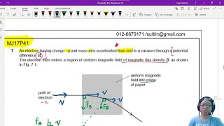 20.3a Ex5 MJ17 P41 Q7 Charge Momentum in Magnetic Fields | A2 | Cambridge A Level 9702 Physics