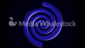 Abstract beautiful hypnotic spiral rotating on black background. Animation. Dark purple spinning