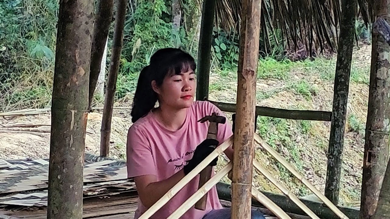 Vietnam Off Grid Living : On the sixth day, the girl built her house on ...