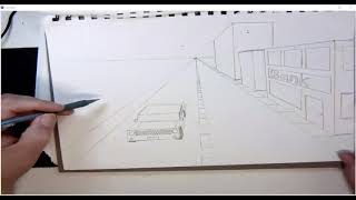 HOW TO DRAW A BASIC CAR IN ONE POINT PERSPECTIVE