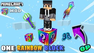 MINECRAFT BUT IT'S ONE RAINBOW LUCK BLOCK !!