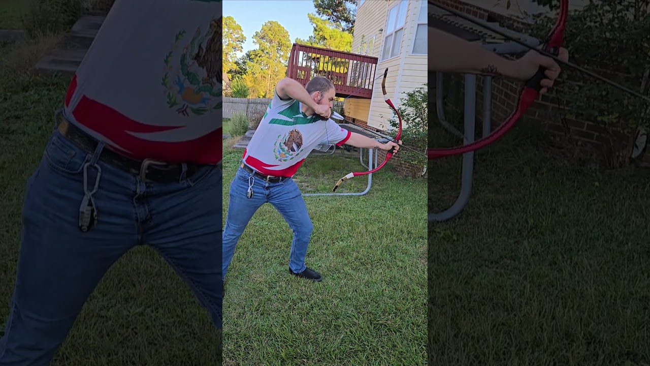 Pulling a warbow in Persian archery 