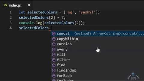 JavaScript asoslari. 6-Dars. Massivlar haqida.