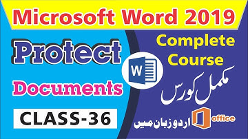 Protecting Document With Password in Microsoft Word | Microsoft Word 2019 Class-36 | Urdu / Hindi