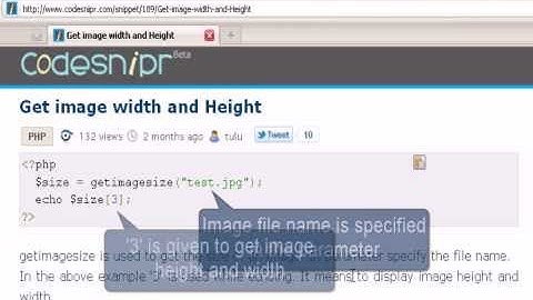 PHP Tutorial : Get image width and Height