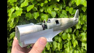 Natural Metal Finish with foil. The fuselage of MJ250. Airfix 1/24th scale Spitfire MKIX